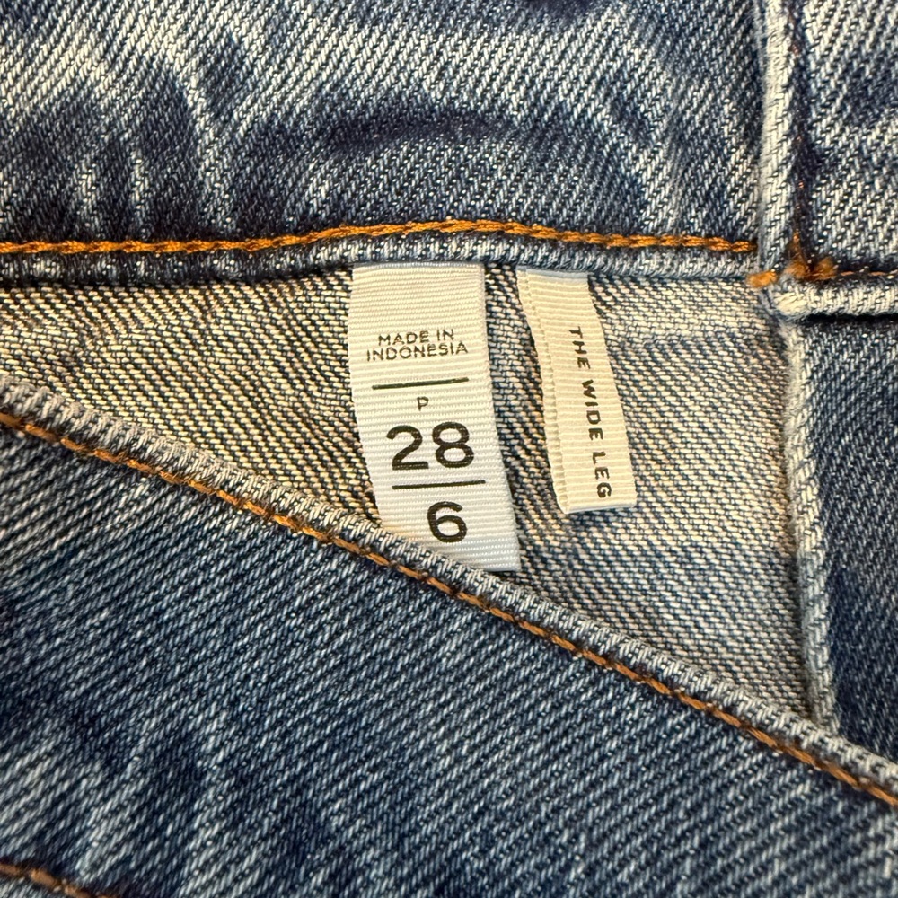 LOFT The Wide Leg High Rise Jeans – Size 28P – Button Detail - Picture 3 of 6